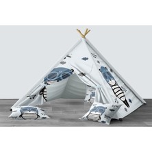instababyrooms Dijital Baskılı Kızıldereli Mindersiz Çocuk Odası Oyun Çadırı Model 1418