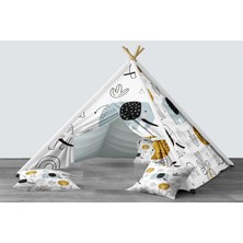 instababyrooms Dijital Baskılı Kızıldereli Mindersiz Çocuk Odası Oyun Çadırı Model 1447