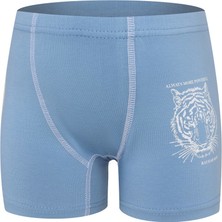 Baykar Erkek Çocuk Kaplan Baskılı Boxer 3'lü Paket 3106 Mavi