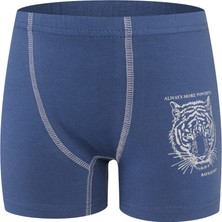 Baykar Erkek Çocuk Kaplan Baskılı Boxer 3'lü Paket 3106 Mavi
