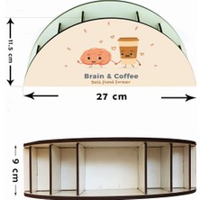 Wuw Beyin ve Kahve En Iyi Arkadaş Ahşap Masaüstü Organizer
