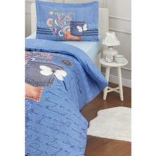 Özdilek Tek Kişilik Ranforce Nevresim Takımı Denim Mavi