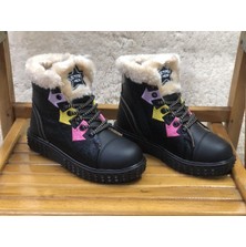 Belpino Star kids Kız Çocuk Renkli Kısa Içi Tüylü Kısa Bot Postal