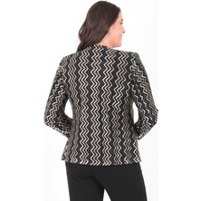 Ladies First Büyük Beden 3150 Siyah Ceket+Bluz Ikili Takım