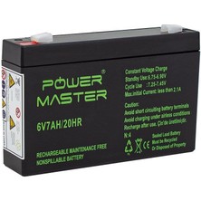 Powermaster 6VOLT 7AMPER Akü 6V 7A 150X50X94MM