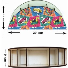 Wuw Pop Art Comics Desenli Ahşap Masaüstü Kalemlik Kalem Kutusu Organizer