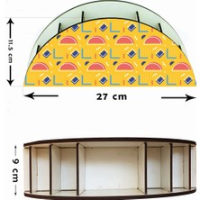 Wuw Geometrik Desenli Ahşap Masaüstü Kalemlik Kalem Kutusu Organizer