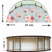 Wuw Gül Desenli Ahşap Masaüstü Kalemlik Kalem Kutusu Organizer