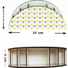 Wuw Geometrik Desenli Ahşap Masaüstü Kalemlik Kalem Kutusu Organizer