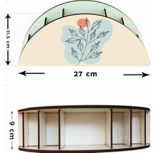 Wuw Soyut Çizim Çiçek Desenli Ahşap Masaüstü Kalemlik Kalem Kutusu Organizer