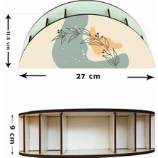 Wuw Soyut Çizim Çiçek Desenli Ahşap Masaüstü Kalemlik Kalem Kutusu Organizer