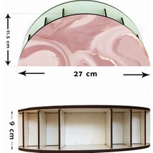 Wuw Pembe Mermer Desenli Ahşap Masaüstü Kalemlik Kalem Kutusu Organizer