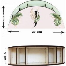 Wuw Tropik Desenli J Harfi Ahşap Masaüstü Kalemlik Kalem Kutusu Organizer