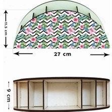 Wuw Tropik Desenli Ahşap Masaüstü Kalemlik Kalem Kutusu Organizer
