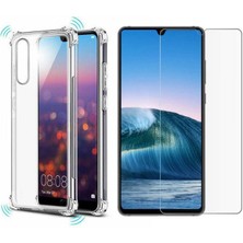 Kılıfist Huawei P30 Lite Kılıf Kenar Korumalı Şeffaf Antişok Silikon + Cam