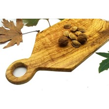 Zethome Zeytin Ağacı Ahşap Akçay Saplı Kesme Tahtası 43 x 19 cm.