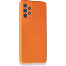 Nevarium Samsung Galaxy A32 4g Kılıf Lansman Nano Içi Kadife Silikon - Turuncu Turuncu