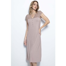 Monamise 18456 Büyük Beden Kadın Gecelik-Vızon