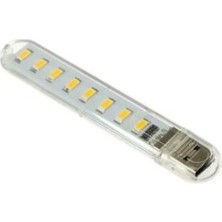 OPTANA Taşınabilir USB LED Işık Mini Flash USB Stick Light 8 LED Kamp Işığı Sarı