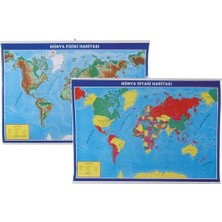 Gülpaş Dünya ve Türkiye Haritası 70X100 cm