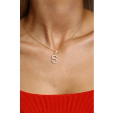Hestia Silver Taşlı Harf Gümüş Kolye