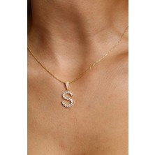 Hestia Silver Taşlı Harf Gümüş Kolye