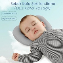 Lucky Day Düz Kafa Yastığı Bebek Kafa Şekillendirici Yastık Pediatri Uzmanlarının Önerisi Gri