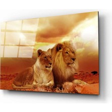 Aras Glass Art Aslan 4 Cam Tablo