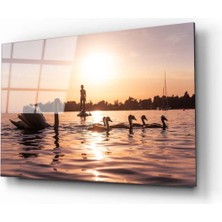 Aras Glass Art Kuğu Cam Tablo