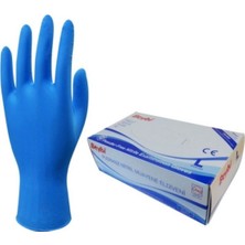 Beybi Pudrasız Mavi Nitril Muayene Eldiveni - 100'lük Kutu Large (L-Beden)