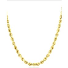 Milet Kuyumculuk 14 Ayar Altın Mega Kalın Halat Zincir  40 cm  Kolye