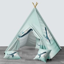 instababyrooms Dijital Baskılı Kızıldereli Mindersiz Çocuk Odası Oyun Çadırı Model 1374