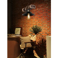 Noonlux Tekli Ahşap Avize Eskitme Detay