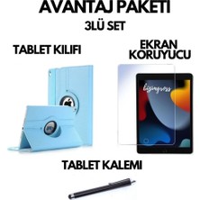 wowacs Apple iPad 9 Kılıf 9. Nesil (MK2P3LL) 10.2 Dönebilen Tablet Kılıfı + Ekran Koruyucu + Tablet Kalemi