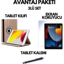 wowacs Apple iPad 9 Kılıf 9. Nesil (MK2P3LL) 10.2 Dönebilen Tablet Kılıfı + Ekran Koruyucu + Tablet Kalemi