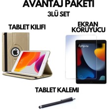 wowacs Apple iPad 9 Kılıf 9. Nesil (MK2P3LL) 10.2 Dönebilen Tablet Kılıfı + Ekran Koruyucu + Tablet Kalemi