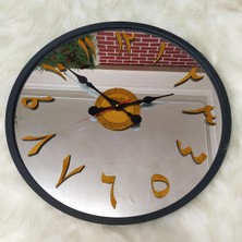 RacartShop Arapça Rakamlı Dekoratif Aynalı Duvar Saati - 71