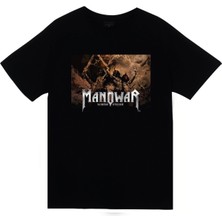 stonedfame Manowar Baskılı T-Shirt