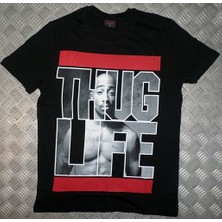 stonedfame Thug Lıfe Baskılı T-Shirt