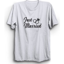 stonedfame Just Married Evlendik Baskılı Tshirt