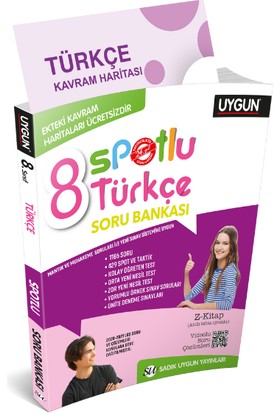 Sadık Uygun Yayınları 8.Sınıf Yeni Spotlu Türkçe Soru Bankası + Kavram Haritaları