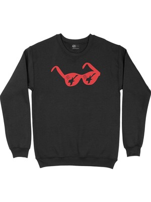 Cix Kırmızı Gitar Gözlük Siyah Sweatshirt