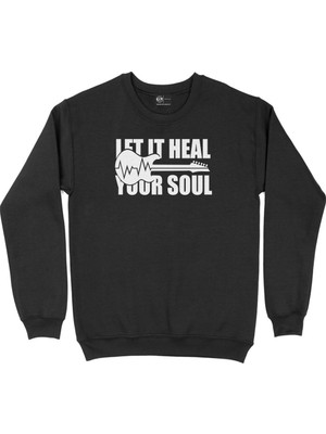 Cix Pembe Let It Heal Your Soul Siyah Sweatshirt