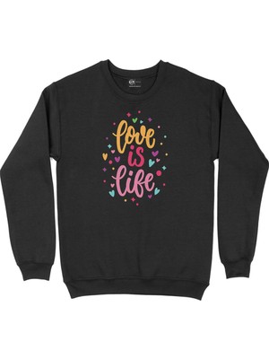 Cix Love Is Life Siyah Sweatshirt