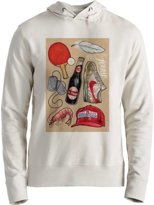 Alfa Tshirt Forrest Gump Resimli Baskılı Ekru Çocuk Sweatshirt