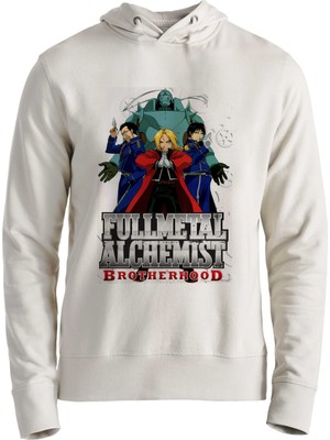 Alfa Tshirt Fullmetal Alchemist Baskılı Ekru Çocuk Sweatshirt