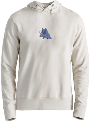 Alfa Tshirt Animal Dinazor Resimli Dijital Baskılı Ekru Çocuk Sweatshirt