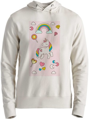 Alfa Tshirt Unicorn Ekru Çocuk Sweatshirt