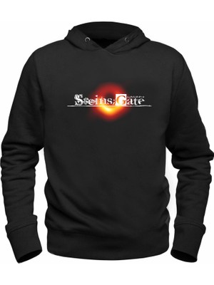 Alfa Tshirt Steins;gate Baskılı Çocuk Siyah Sweatshirt