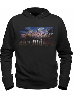 Alfa Tshirt Angel Beats Resimli Baskılı Çocuk Siyah Sweatshirt